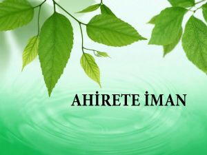 ahirete iman